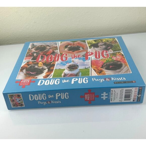 Doug the Pug "Pugs & Kisses" 1000 pc Jigsaw Puzzle Willow Creek Dogs Fun Humor - Picture 13 of 13